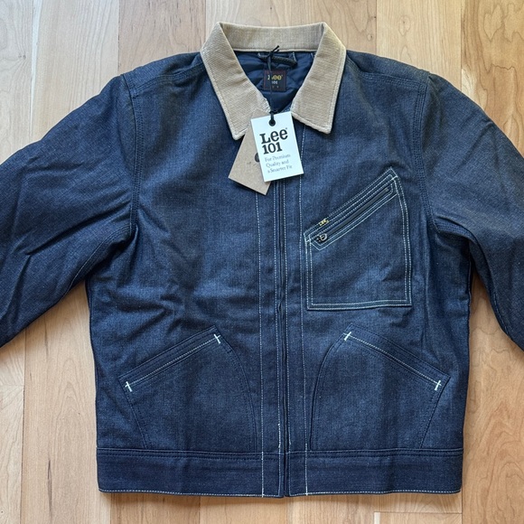 Lee 101 91 B Denim Jacket with Tan Collar - Picture 3 of 5
